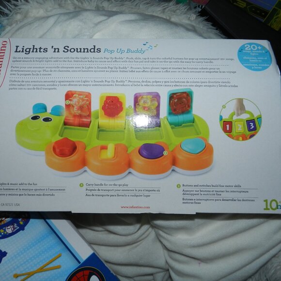 Infantino Baby Learning Fun Lights 'n Sounds Pop Up Buddy Toy BNIB🆕⌚📦🏃💨🚚 - Picture 5 of 16